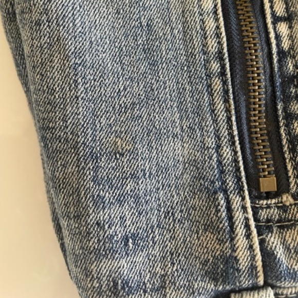 Chocolate USA | Y2K Distressed Blue Wash Denim Crop Vest Copper Zippers, Size S - Picture 8 of 10